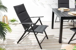 Outdoor Gartenstuhl COMFORT LINE anthrazit zusammenklappbar wetterfest Hochlehner