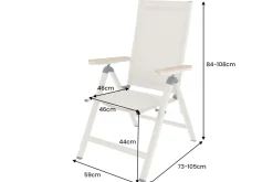 Outdoor Gartenstuhl DESIGNO anthrazit Aluminium klappbar wetterfest Hochlehner