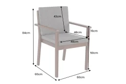 Outdoor Gartenstuhl KOPENHAGEN anthrazit braun Akazie honey finish inkl. Kissen stapelbar
