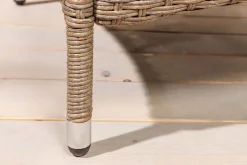 Outdoor Gartenstuhl SYLT natur beige Polyrattan Hochlehner mit Armlehne verstellbar wetterfest