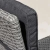 Outdoor Gartenstuhl SYLT grau Polyrattan Hochlehner mit Armlehne verstellbar wetterfest