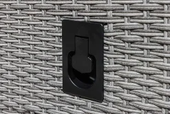 Outdoor Gartenstuhl SYLT grau Polyrattan Hochlehner mit Armlehne verstellbar wetterfest