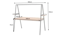 Outdoor Gartentisch RIO 190cm anthrazit Aluminium Massivholz mit Dekostange wetterfest