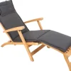 Outdoor Kissen ROG 45x186cm anthrazit Sitzkissen Polster-Auflage für Deckchair