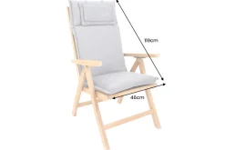 Outdoor Kissen ROG 46x119cm anthrazit Sitzkissen Polster-Auflage für Hochlehner
