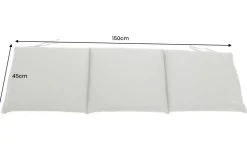 Outdoor Kissen ROG 45x150cm anthrazit Sitzkissen Polster-Auflage für 3-Sitzer Bank