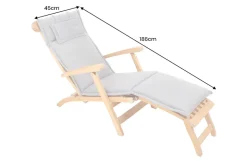 Outdoor Kissen ROG 45x186cm beige Sitzkissen Polster-Auflage für Deckchair