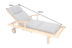 Outdoor Kissen ROG 58x196cm grün Polster-Auflage für Gartenliege