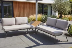Outdoor Lounge Sitzgruppe MOBILE MODULAR anthrazit hellgrau mit Tisch wetterfest