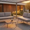 Outdoor Lounge Sitzgruppe MOBILE MODULAR greige mit Tisch wetterfest