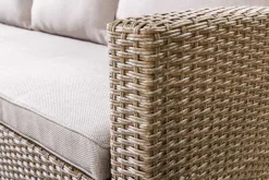 Outdoor Sitzgruppe MONACO 240cm natur Polyrattan Gartenmöbel-Set Ecklounge wetterfest