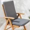 Outdoor Sitzkissen COMFORT LINE 50x122cm anthrazit für Hochlehner-Stuhl Polsterauflage