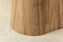 Ovaler Esstisch UNIQUE 200cm grau braun Keramik Walnuss Säulenfuß