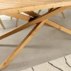 Ovaler Esstisch WOOD SCULPTURE 240cm natur Pinienholz recycelt Sterngestell