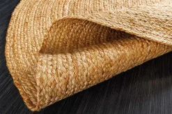 Ovaler Teppich PURE NATURE 230x160cm Jute handgewebt Flachgewebe