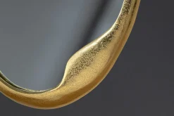 Ovaler Wandspiegel ABSTRACT 70cm gold Metall handmade