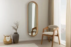 Ovaler Wandspiegel PORTRAIT 165cm natur in Eichenholz-Design