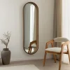 Ovaler Wandspiegel PORTRAIT 165cm braun in Walnussholz-Design