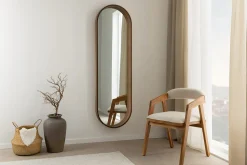 Ovaler Wandspiegel PORTRAIT 165cm braun in Walnussholz-Design