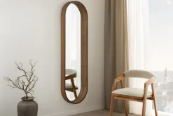 Ovaler Wandspiegel PORTRAIT 165cm braun in Walnussholz-Design