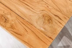 Quadratischer Couchtisch JAVA 70cm natur recyceltes Teakholz mit Ablagefach