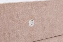 Quadratischer Nachttisch TOULOUSE 55cm beige Samt inkl. Beleuchtung und Schubladen