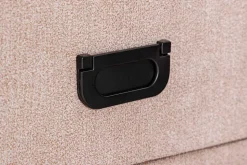 Quadratischer Nachttisch TOULOUSE 55cm beige Samt inkl. Beleuchtung und Schubladen