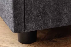 Quadratischer Nachttisch PARIS 55cm grau Samt inkl. Beleuchtung und Schubladen