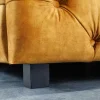 Queensize Doppelbett PARIS 160x200cm senfgelb Samt Chesterfield Design