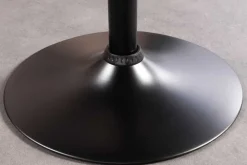 Retro Barhocker MANHATTAN schwarz Kunstleder Walnussholz drehbar höhenverstellbar