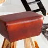 Retro Barhocker TURNBOCK 75cm mit Echtleder Bezug Mangoholz Barstuhl