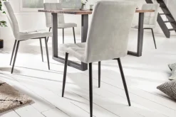 Retro Design Stuhl MODENA stone grau mit Ziersteppung