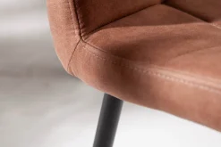 Retro Design Stuhl MODENA vintage braun mit Ziersteppung
