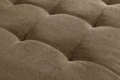 Retro Ecksofa STOCKHOLM 220cm taupe Cord Federkern 3-Sitzer