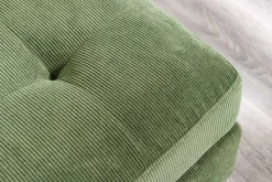 Retro Ecksofa STOCKHOLM 220cm grün Cordstoff Federkern 3-Sitzer