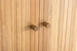 Retro Highboard VALHALLA WOOD 120cm natur Eichenholz Schiebetüren