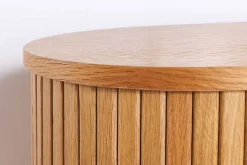Retro Highboard VALHALLA WOOD 110cm natur Eichenholz mit Schiebetüren