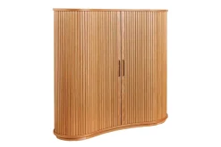 Retro Highboard VALHALLA WOOD 110cm natur Eichenholz mit Schiebetüren