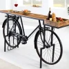 Retro Konsolentisch BICYCLE 195cm Mangoholz Fahrrad Bartisch Upcycling