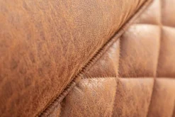 Retro Lounge Sessel MUSTANG LOUNGER antik hellbraun mit Ziersteppung