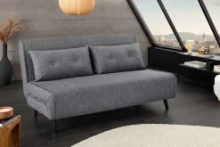 Retro Schlafsessel SMART MULTIFUNCTION 140cm grau Vogue Velours Samt Bettfunktion