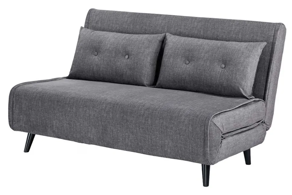 Retro Schlafsessel SMART MULTIFUNCTION 140cm grau Vogue Velours Samt Bettfunktion