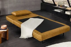 Retro Schlafsessel SMART MULTIFUNCTION 100cm senfgelb Vogue Velours Samt Bettfunktion
