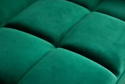 Retro Schlafsofa BOUTIQUE 215cm smaragdgrün Samt 3-Sitzer mit goldenen Füßen