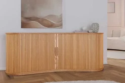 Retro Sideboard VALHALLA WOOD 180cm natur Eichenholz mit Schiebetüren