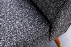 Retro Sitzbank SCARLETT 90cm anthrazit Bouclé mit Armlehnen