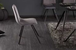 Retro Stuhl AMSTERDAM CHAIR dunkelgrau Samt Designklassiker