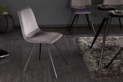 Retro Stuhl AMSTERDAM CHAIR dunkelgrau Samt Designklassiker