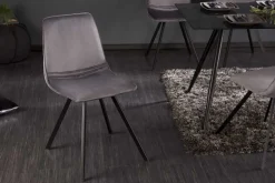 Retro Stuhl AMSTERDAM CHAIR dunkelgrau Samt Designklassiker