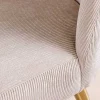 Retro Stuhl MIA CASA beige Cord champagner gold brushed Metall